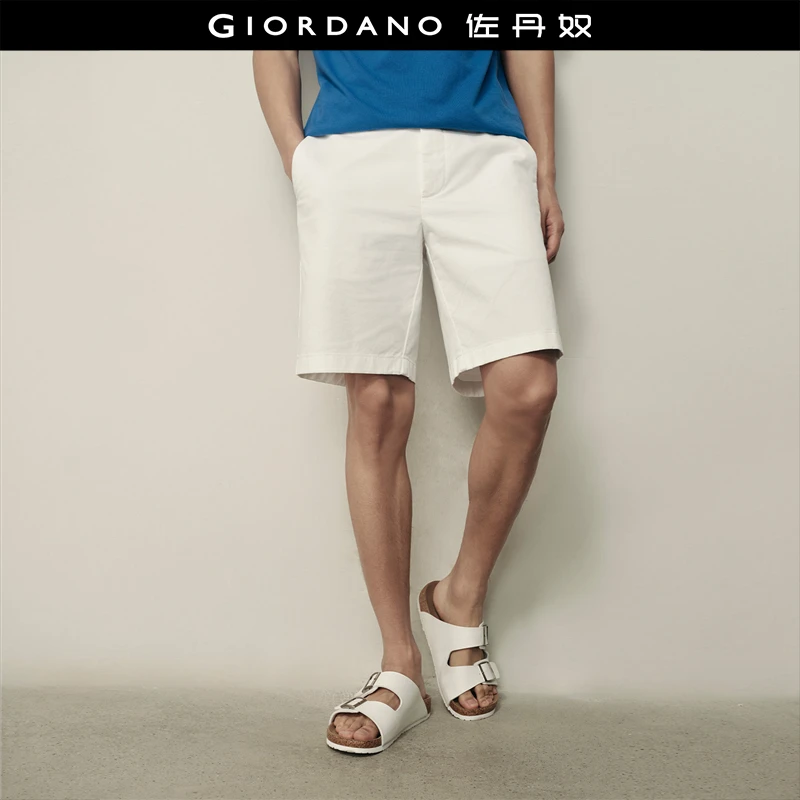 【韩国明星同款】 佐丹奴男装夏季弹力棉纯色中腰休闲短裤01105531