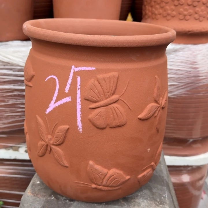 花盆紫砂口25高30宜兴紫砂粗糙正常