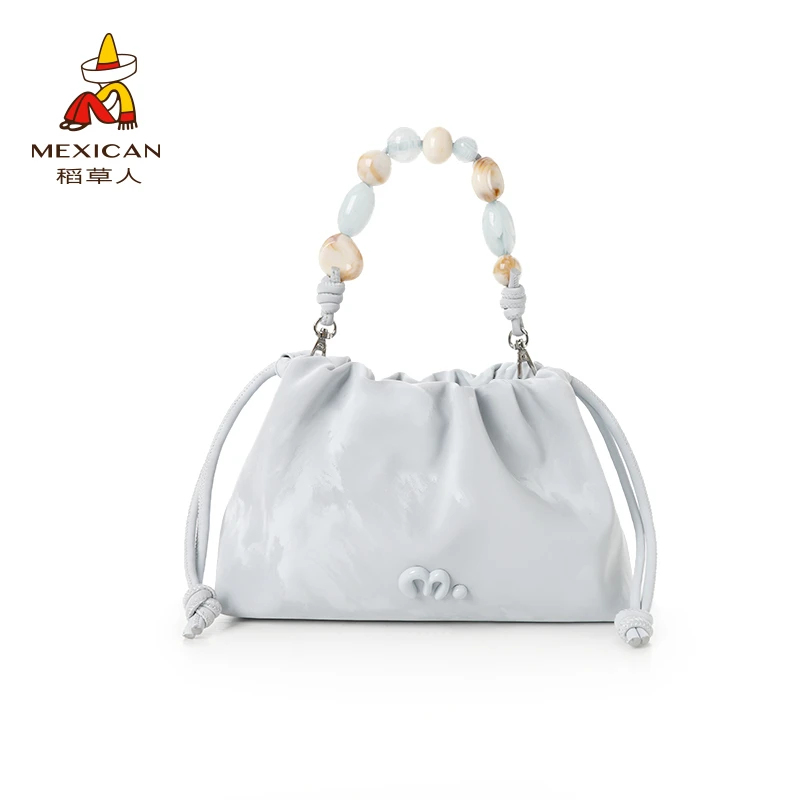 Mexican/稻草人2025春夏新款简约风设计感云朵褶皱送女友露珠包包