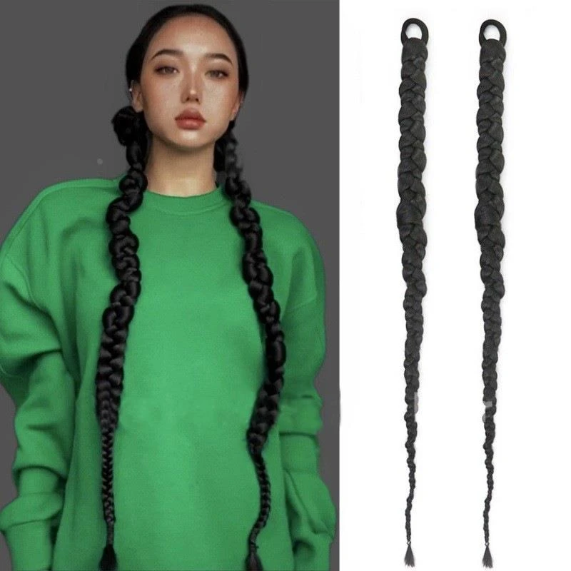 欧美风拳击辫麻花辫马尾假发辫子非州脏辫逼真主播抖音吸粉神器