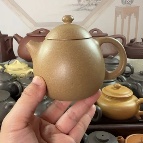 紫砂茶壶墨绿泥料200cc