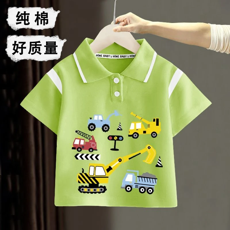 男童短袖POLO衫2025夏季新款儿童宝宝撞色休闲透气纯棉T恤打底衫