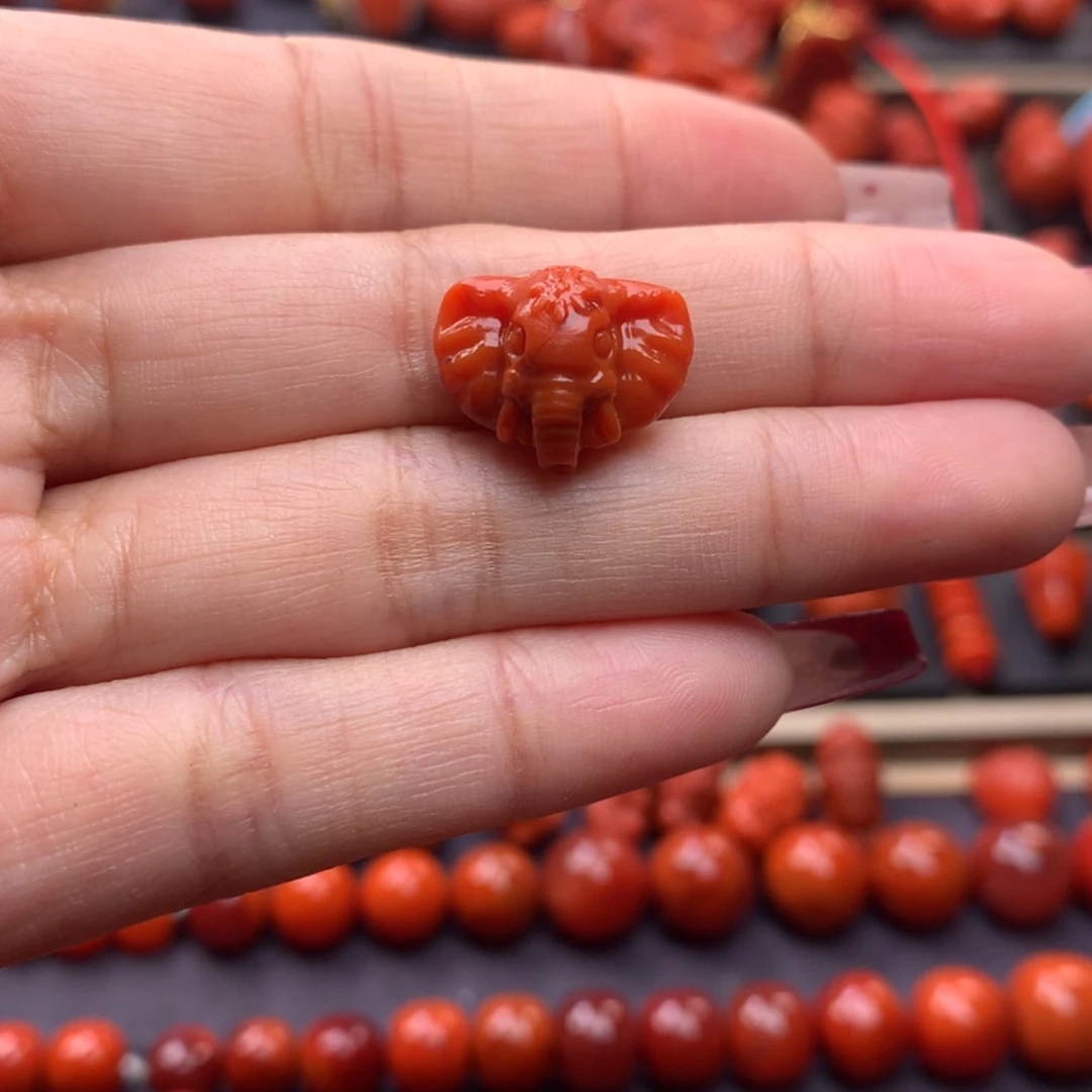 【闪购商品】南红玛瑙象神背云16mm未镶嵌