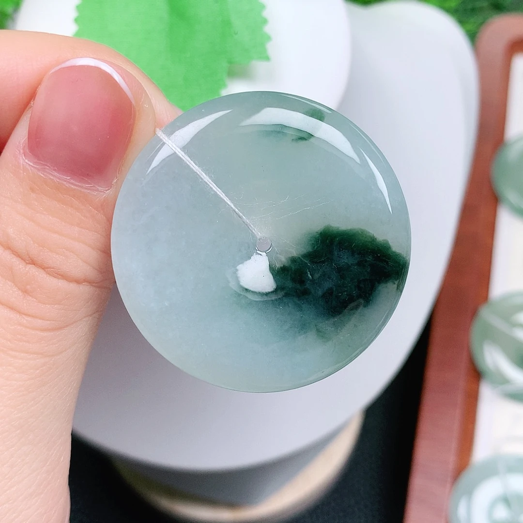 翡翠未镶嵌颈饰平安38.9-5.6