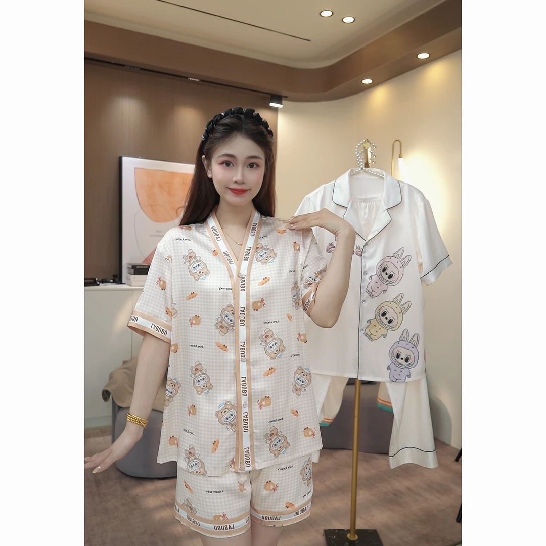 【秀秀家】夏季上新《玩偶》丝质高定短袖长裤睡衣家居服