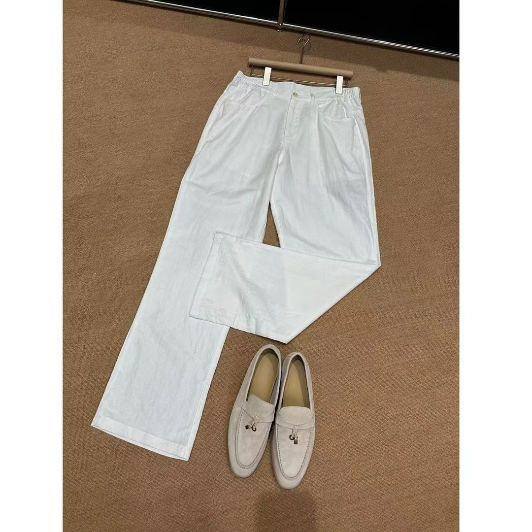 DW 亚麻老钱风男士极简奢华时尚长裤休闲裤