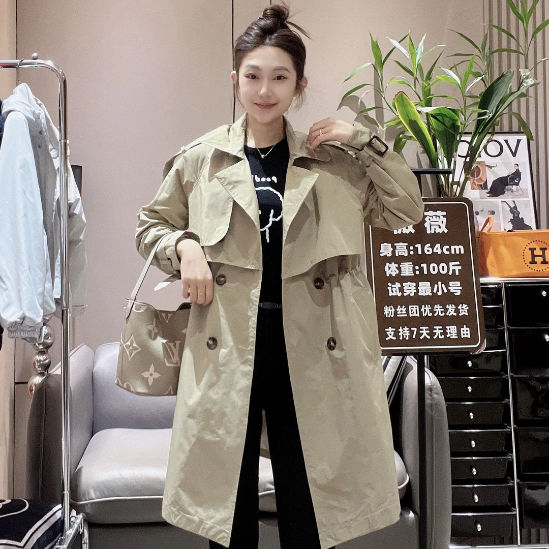 时尚气质收腰中长款百搭风衣秋季新款通勤显瘦外套283