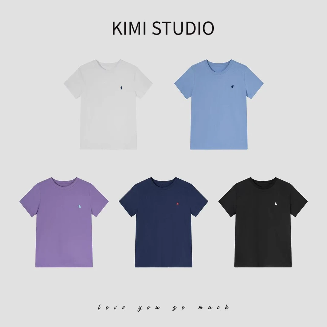 AW24189  订单款刺绣老钱风圆领短袖T恤