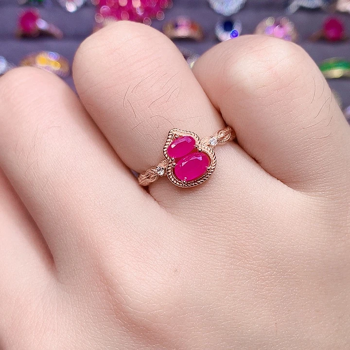 银S925镶嵌戒指红宝石