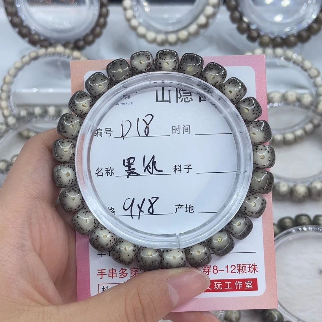 倒***數星月菩提吊坠D18黑冰