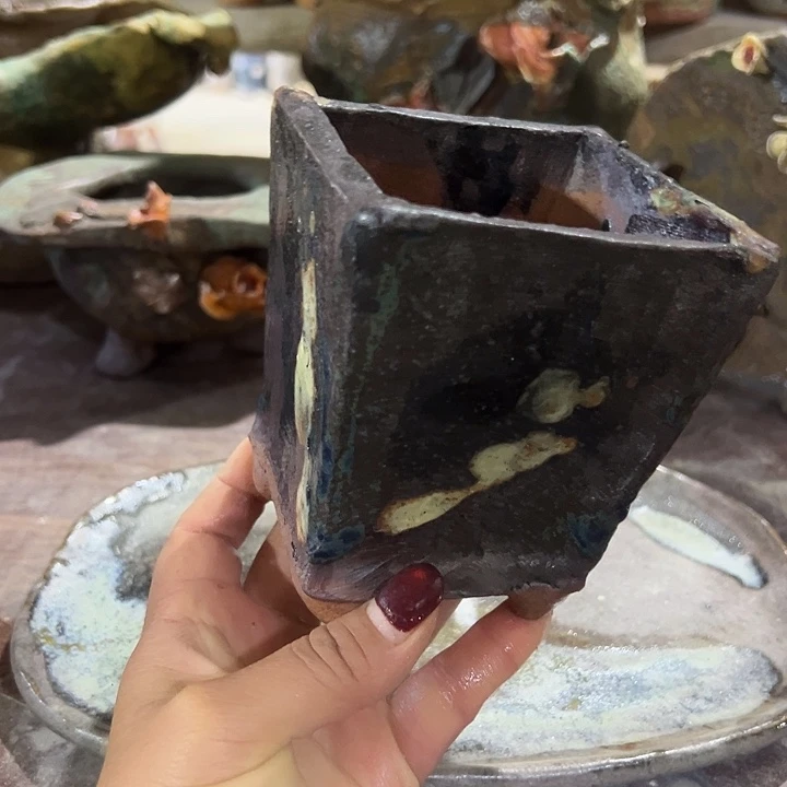 手工粗陶高温花盆