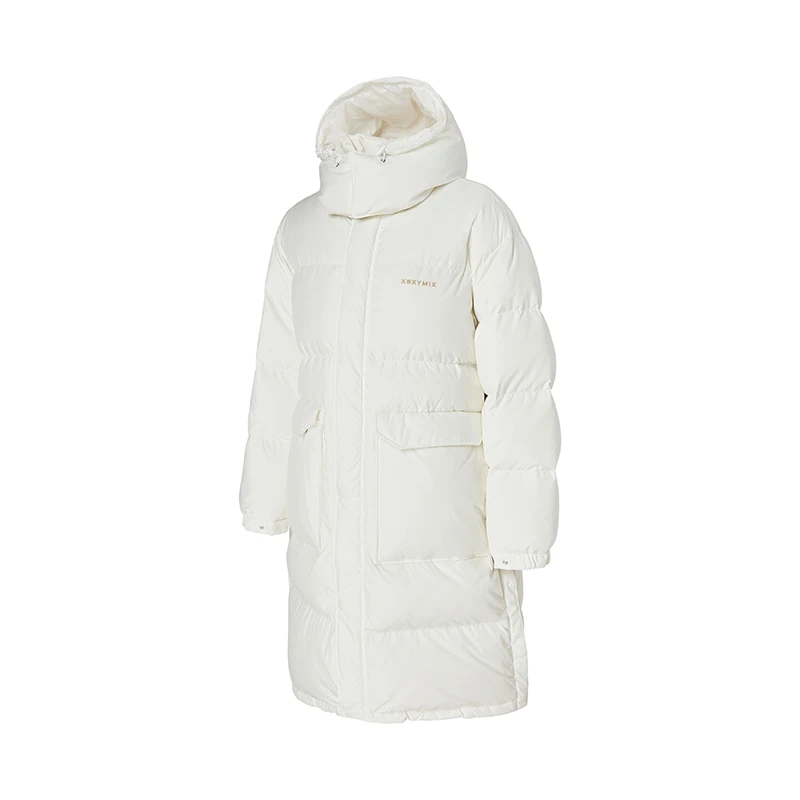 XEXYMIX中性款长款时尚连帽情侣鸭绒羽绒服男女保暖XTUDJ50J403