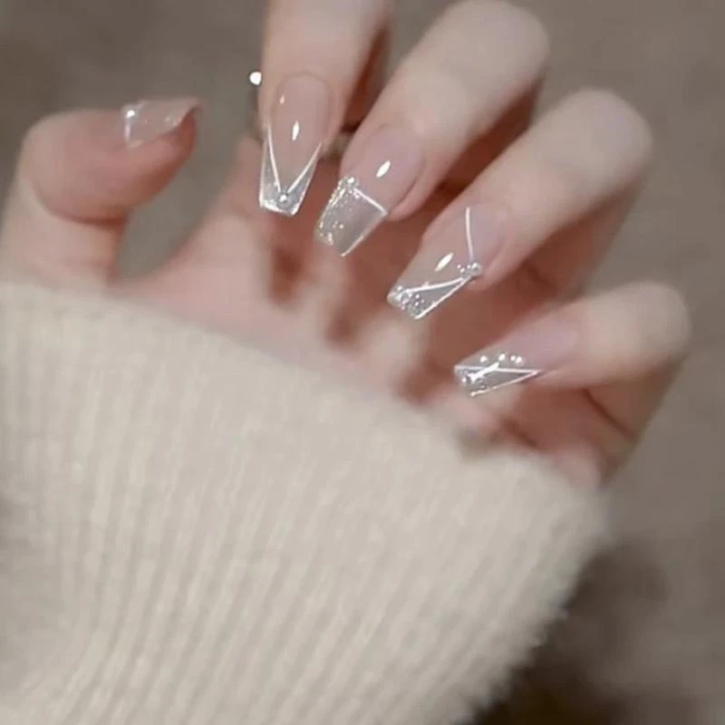 【猫眼法式】纯手工穿戴甲高端光疗显白美甲可拆卸高级感十指甲片