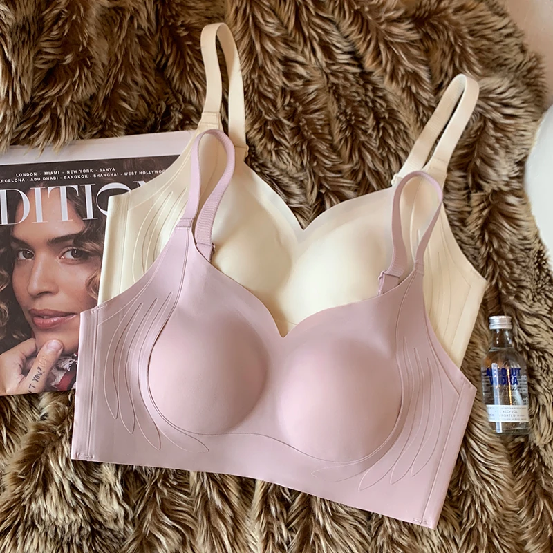 提未苏薄杯无痕提拉内衣女粉底液隐形大胸显瘦收副乳防下垂文胸罩