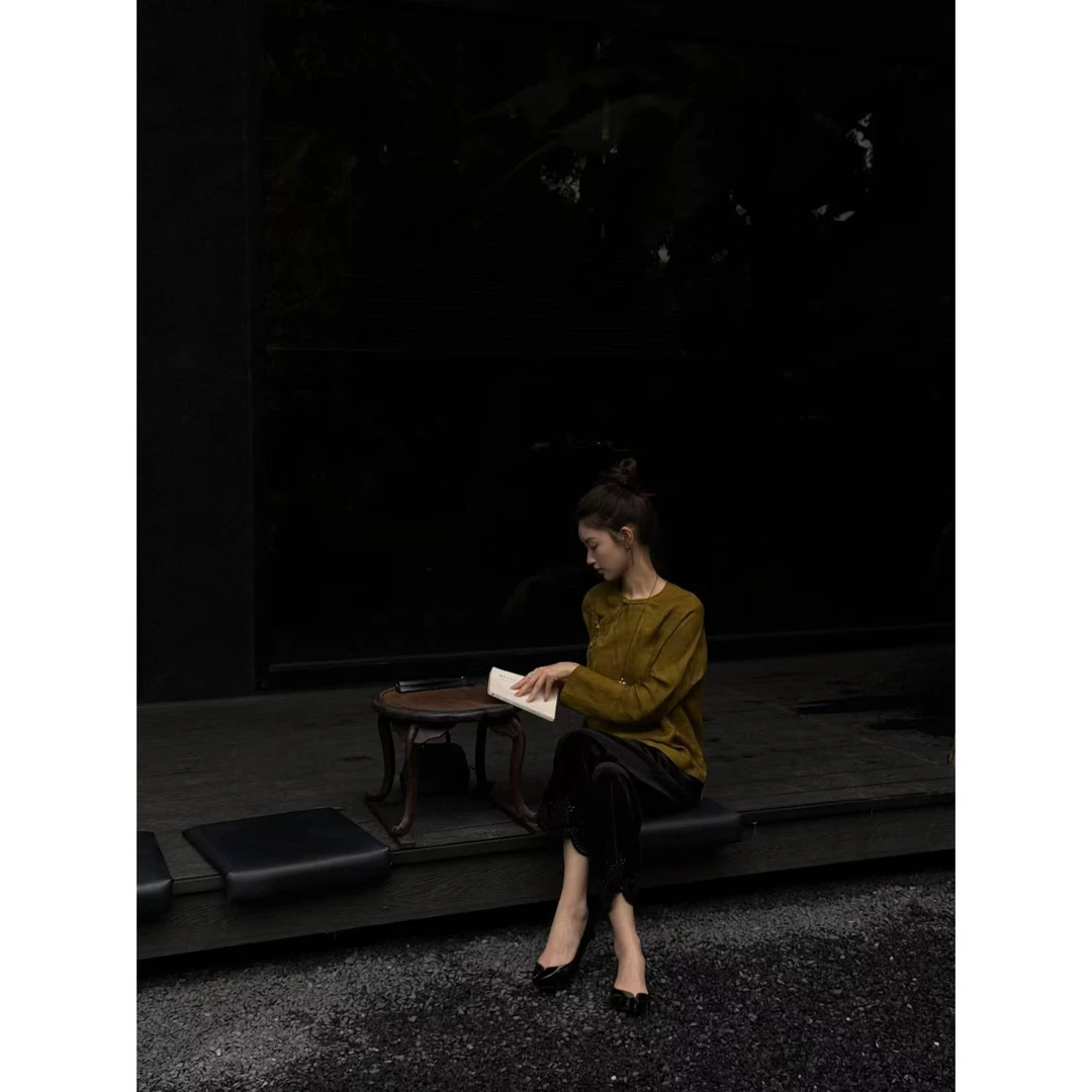 Meiying-"满庭芳"莱赛尔亚麻混纺盘扣衬衫YA5QC020