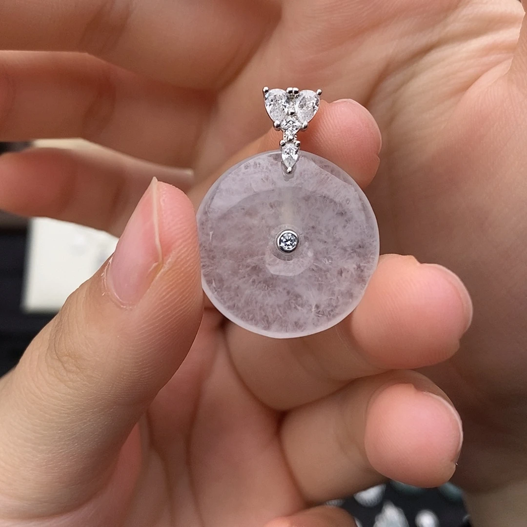 翡翠银S925镶嵌吊坠(不含链)