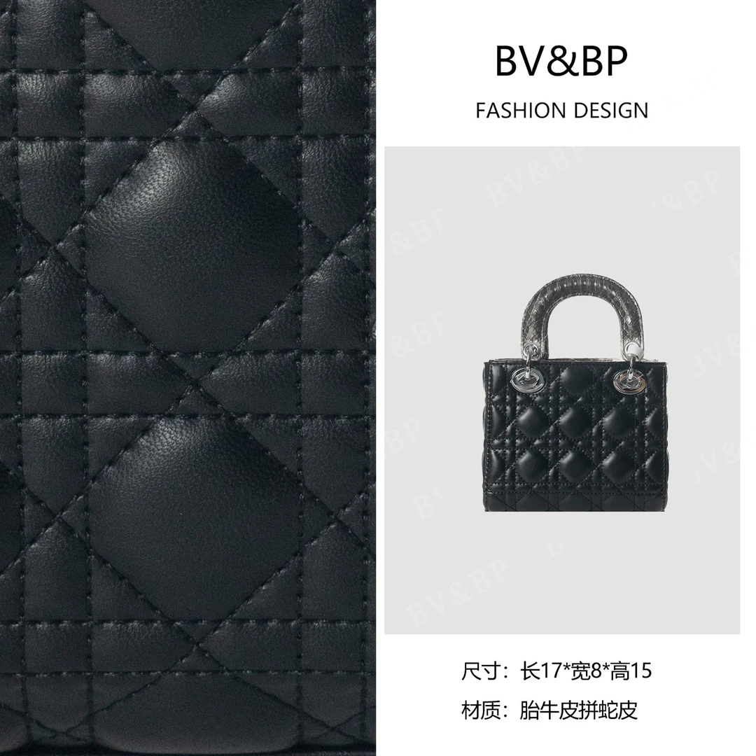 BV&BP· 原创设计 真皮高定手提单肩包 BV50180-黑银