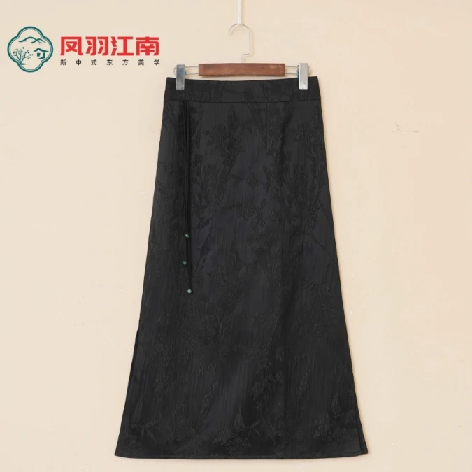 [夜色]会会新中式国风妈妈装提花百搭半身裙