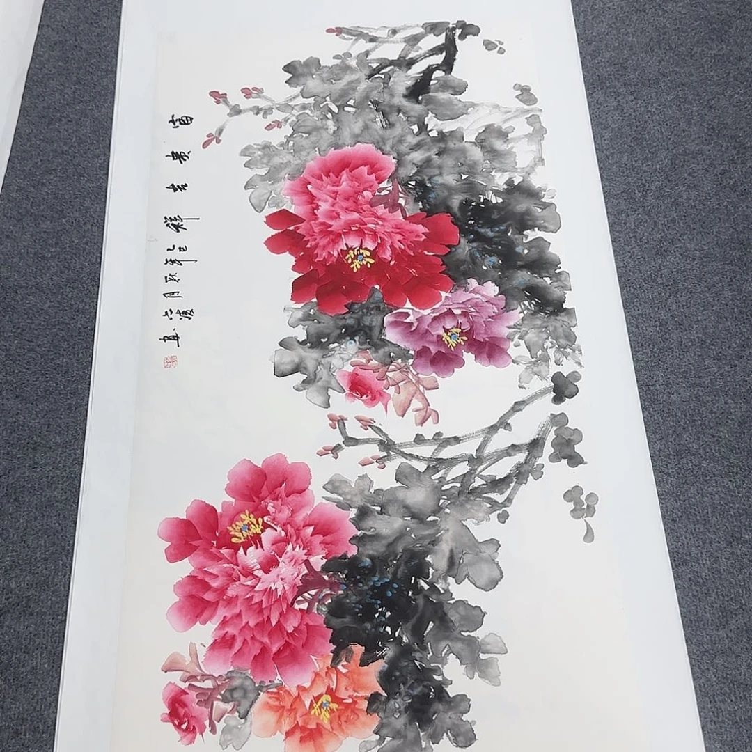 国画100*50纯手绘刘亦凌