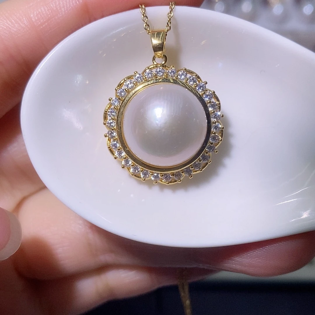 淡水珍珠吊坠(赠链)合金尺寸14/15毫米