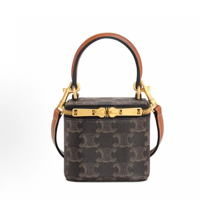 未使用 Celine/思琳 老花凯旋门手柄 手提mini化妆包 盒子包