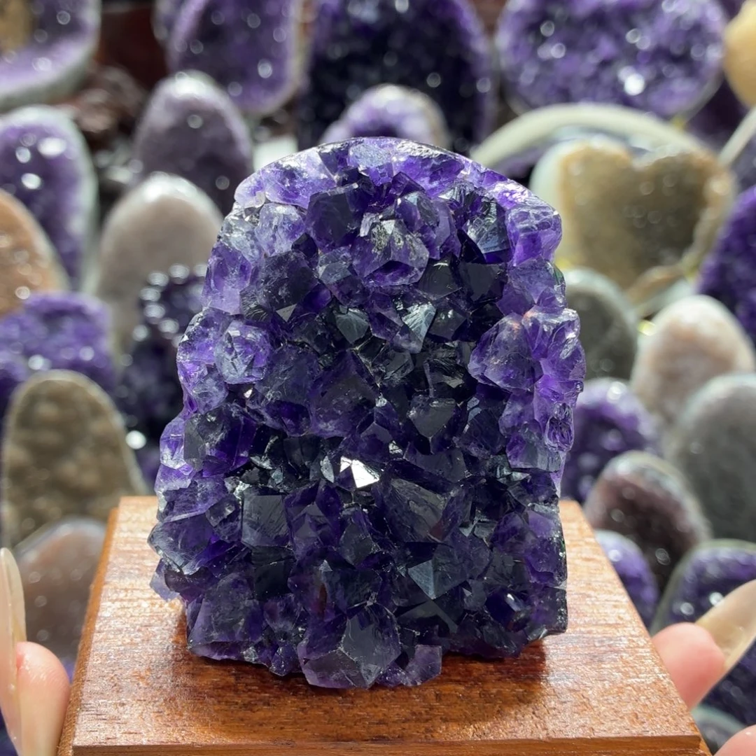 紫晶未镶嵌摆件水晶