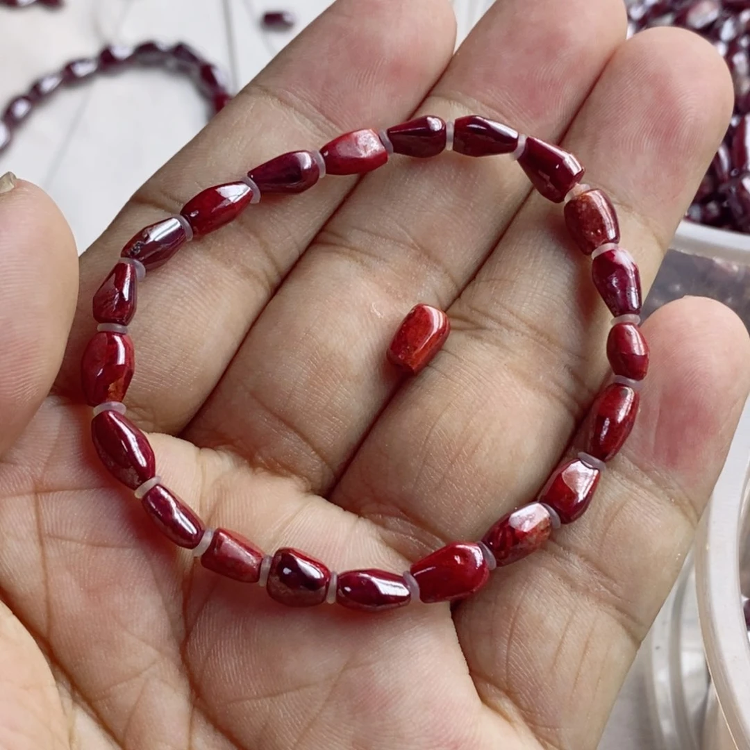 天然辰砂原矿手链