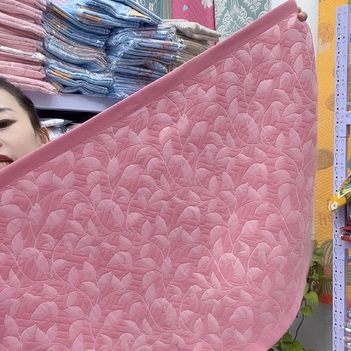 棉粉色小树叶纯棉