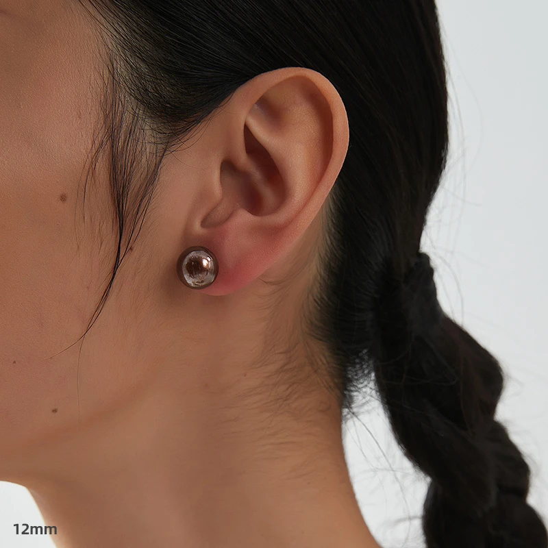 kitsh 非金属仿珍珠耳饰 摩卡馒头珍珠耳钉小众温柔高级气质简约