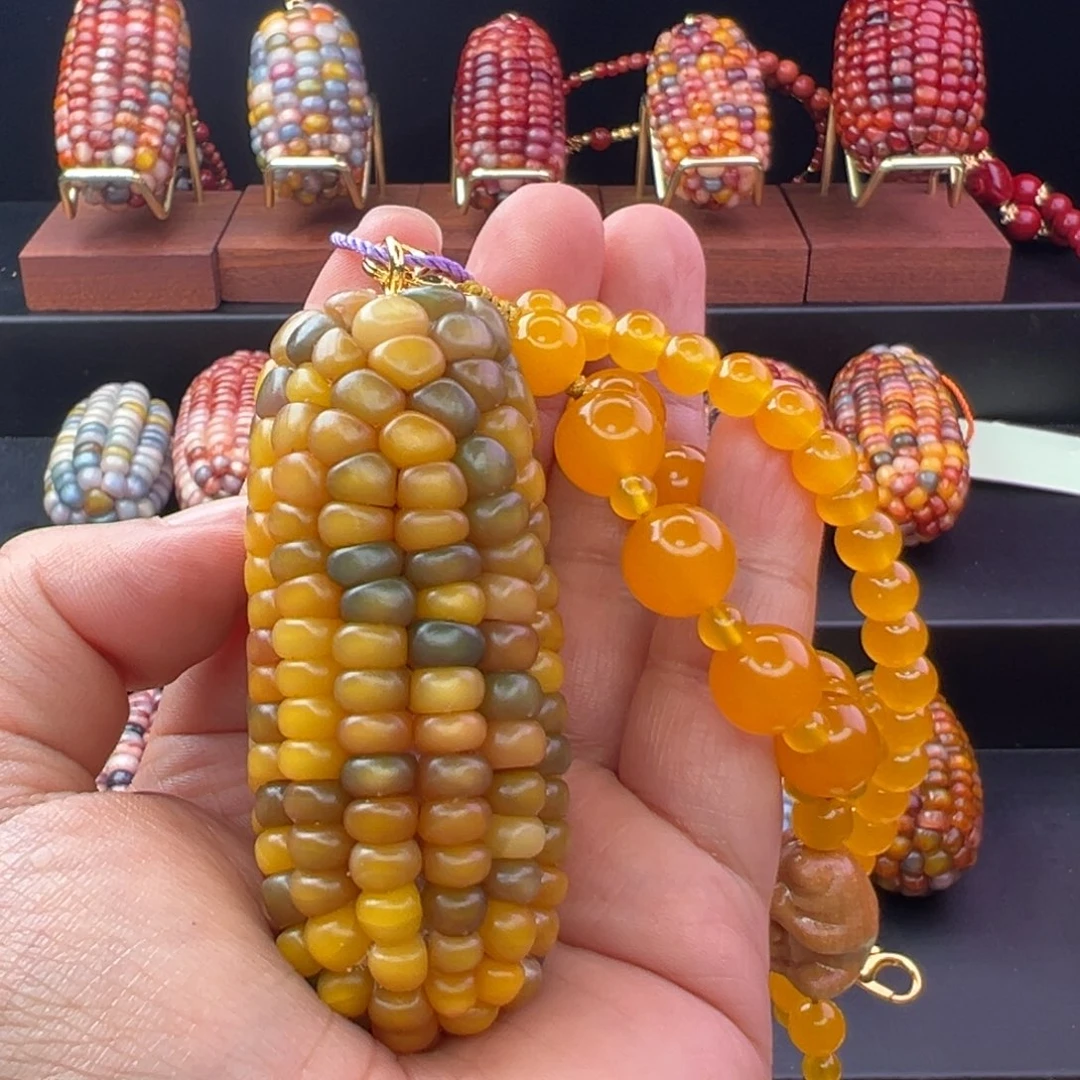 幺***哥铜合金七彩文玩玉米
