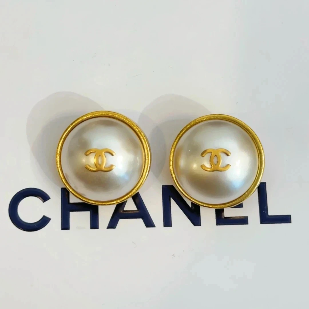 95新 Chanel/香奈儿 Chanel vintage香奈儿中古珍珠耳夹