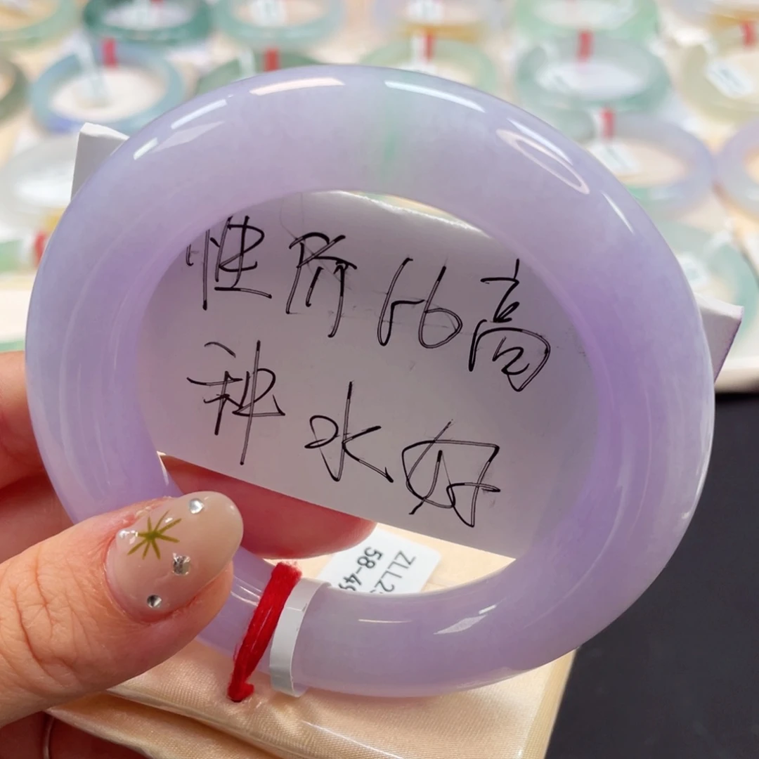 未镶嵌手镯翡翠7号老坑高糯化妖紫胖圆条撞墙推
