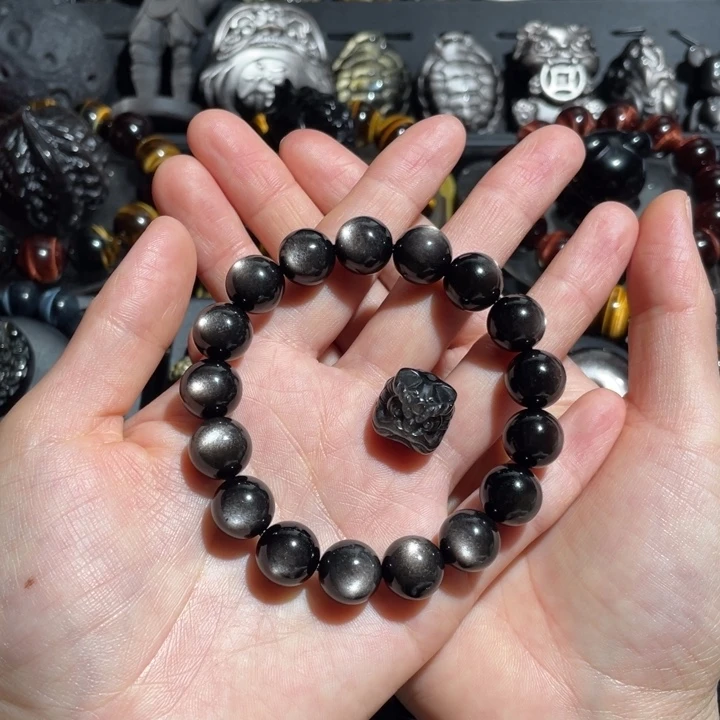 小***愿黑曜岩未镶嵌手串