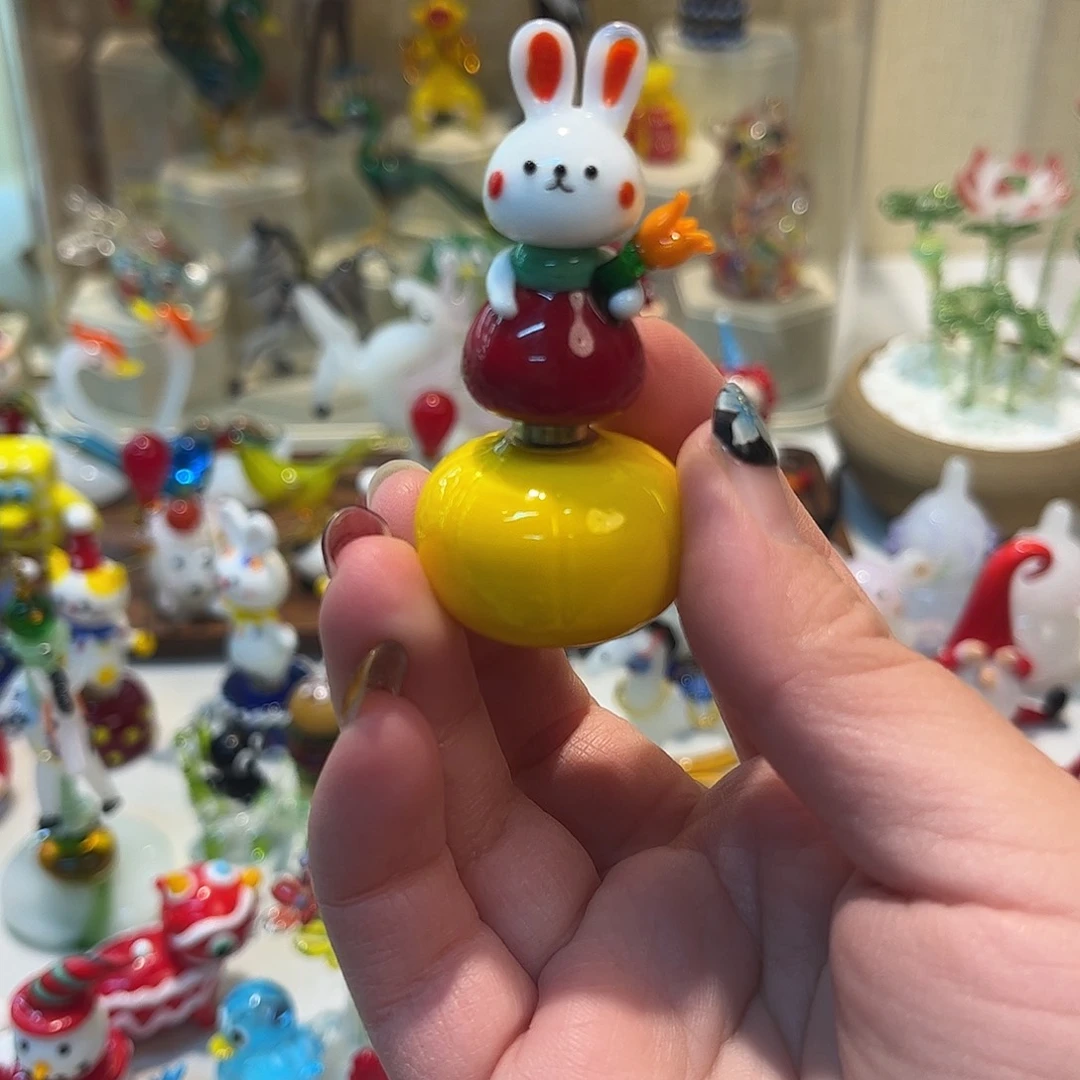 手工艺品琉璃旋转小兔子
