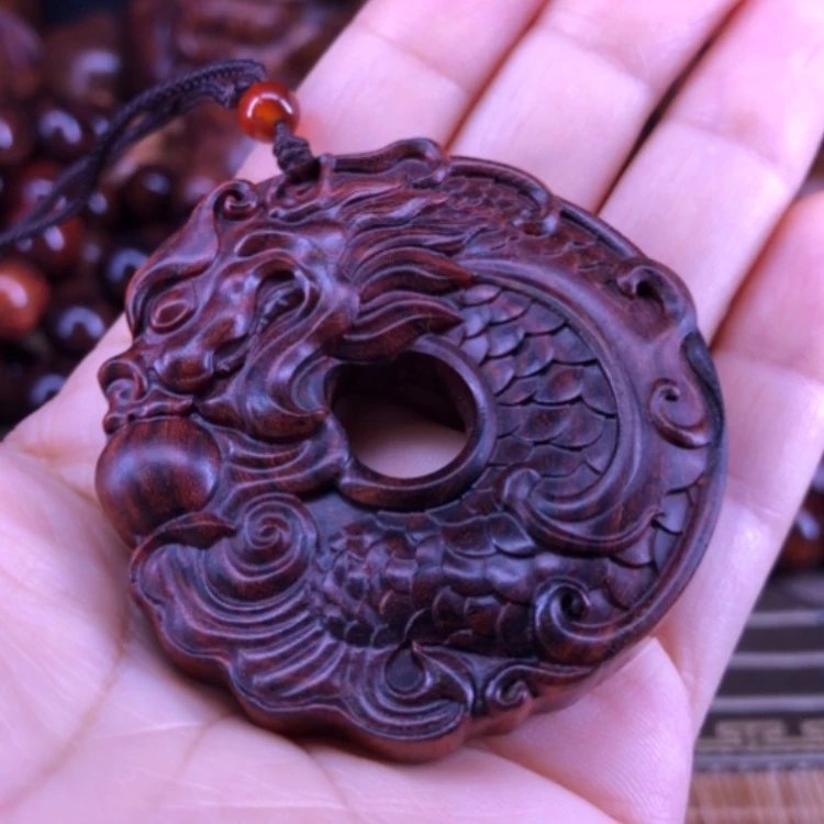 【闪购商品】黄花梨/降香黄檀把件鱼化龙挂件