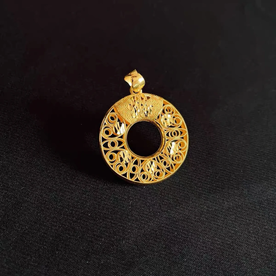 吊坠足银  [高级定制]   时尚平安扣牌吊坠0210