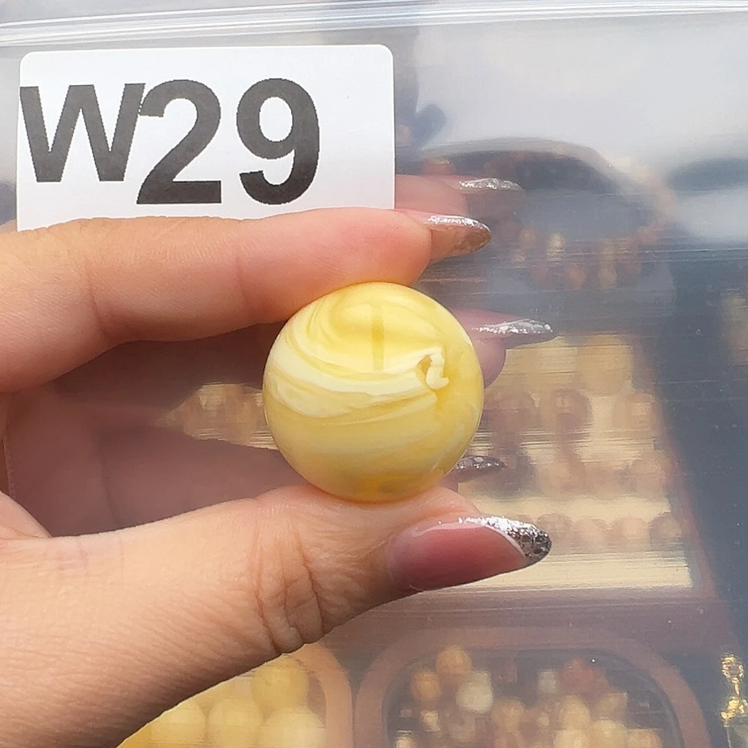 老***子琥珀未镶嵌裸石圆珠27