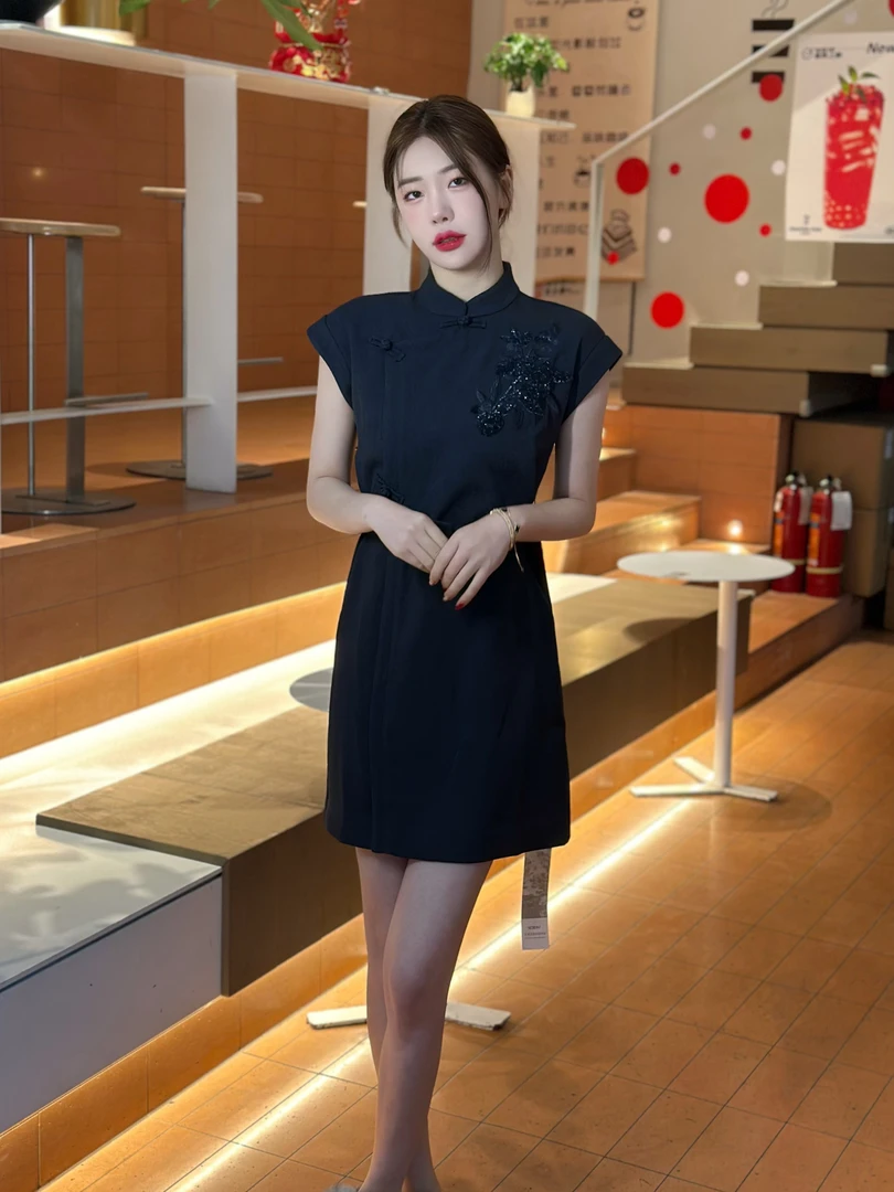 设计师品牌2025ss中式旗袍连衣裙