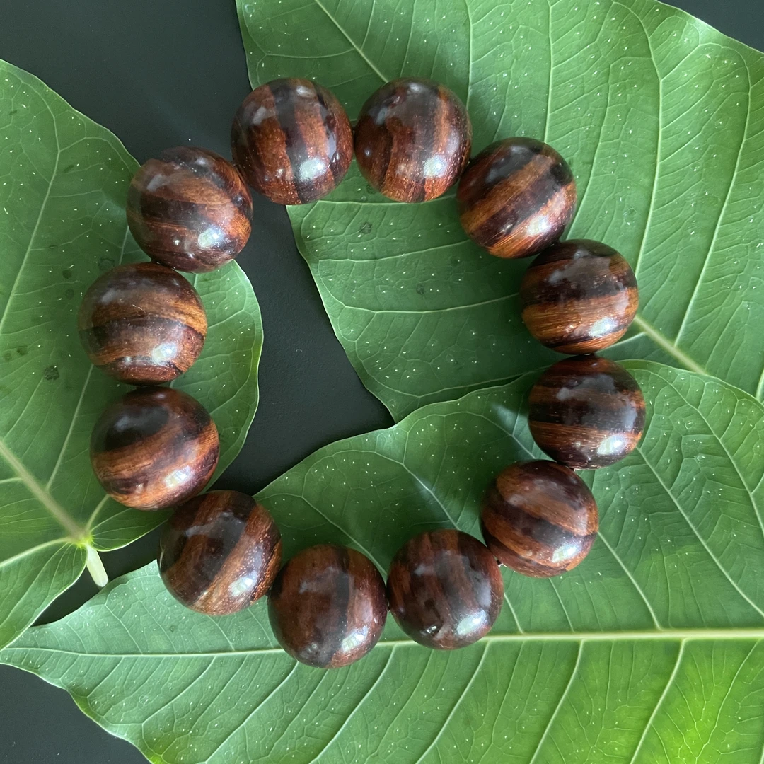 海南黄花梨紫油梨2.0X12颗手串 所见即所得 多样性发货