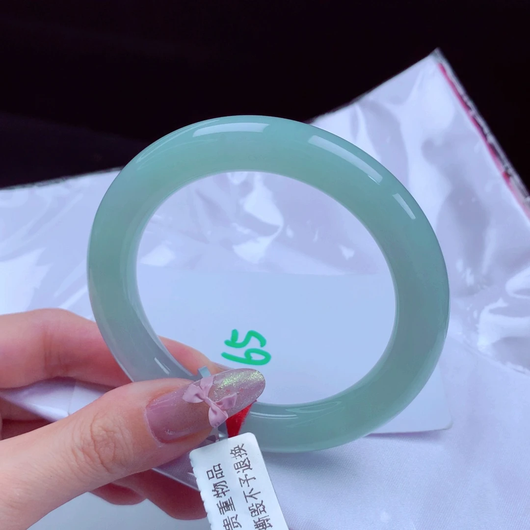 未镶嵌手镯翡翠天然缅甸翡翠A货手镯 65号
