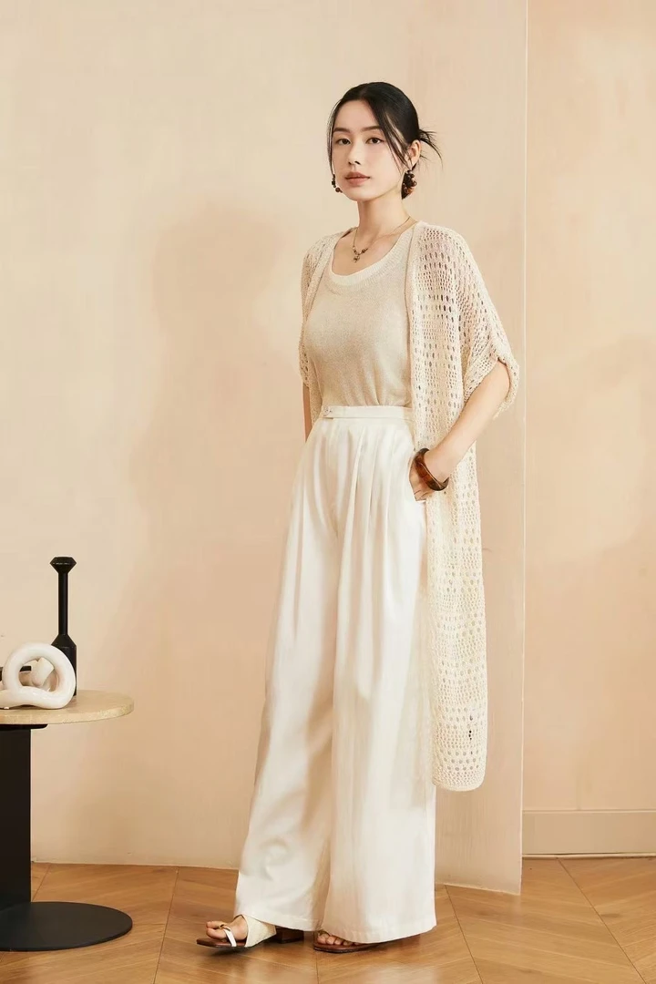 长款不褪色薄款镂空宽松毛针织衫流苏针织百搭时尚