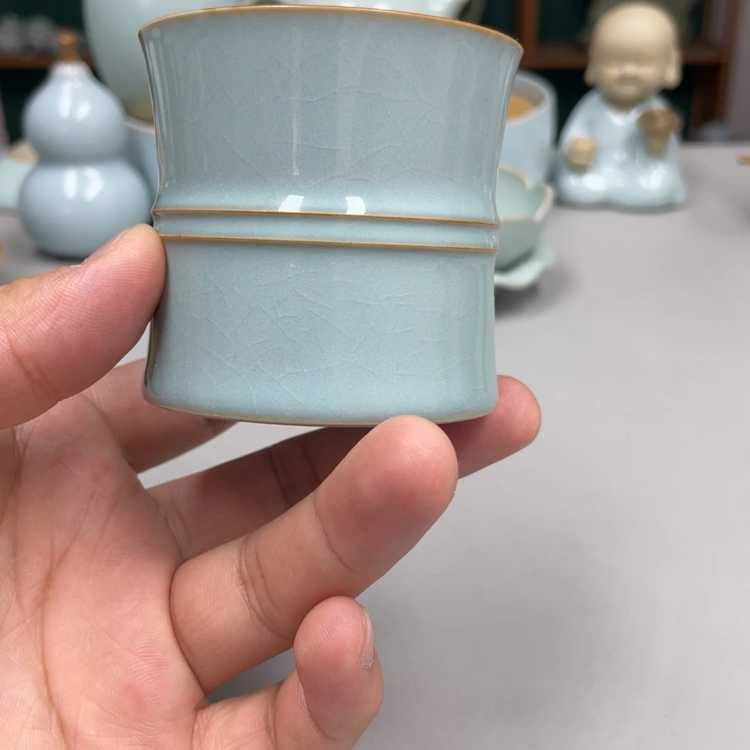 瓷天青色束腰杯张君老师