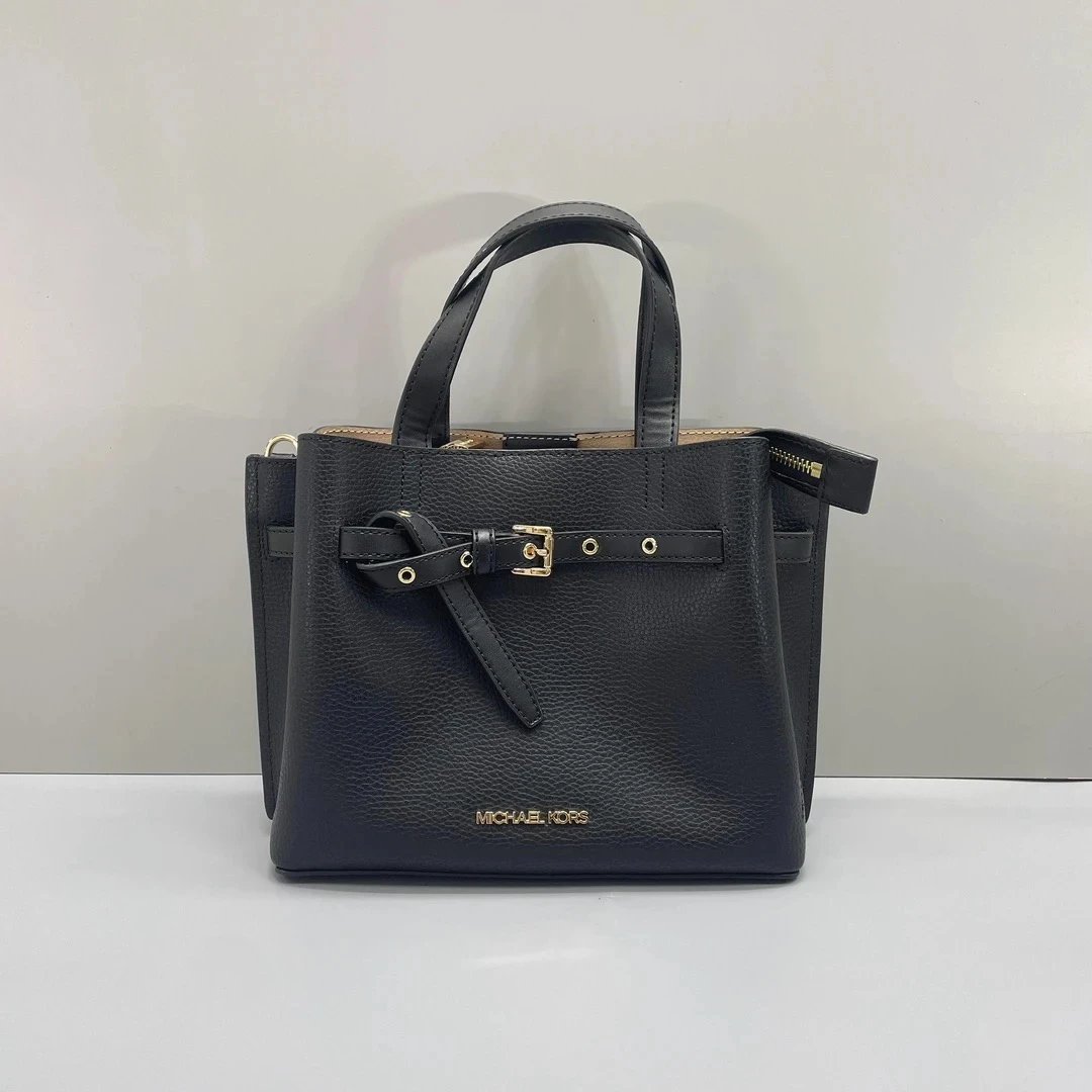 99新 MICHAEL KORS/迈克高仕 黑色绑带手提斜挎包24*19*10D122715