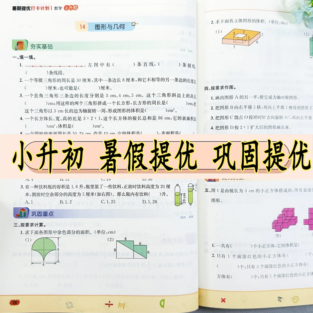 小升初暑假衔接一本通人教版六年级暑假作业暑假复习巩固提优训练