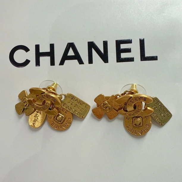 95新 Chanel/香奈儿 Chanel vintage香奈儿中古康鹏耳钉