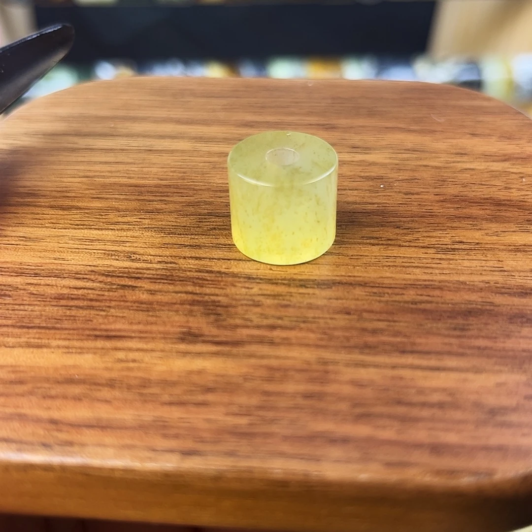 岫玉未镶嵌戒指新疆草桶珠微瑕