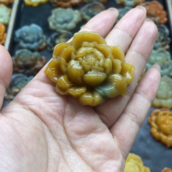奶***~蛇纹石玉未镶嵌颈饰