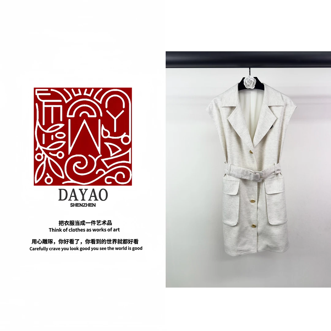 「DAYAO」24s新款时尚气质休闲无袖百搭连衣裙青奢高端女装WY246135