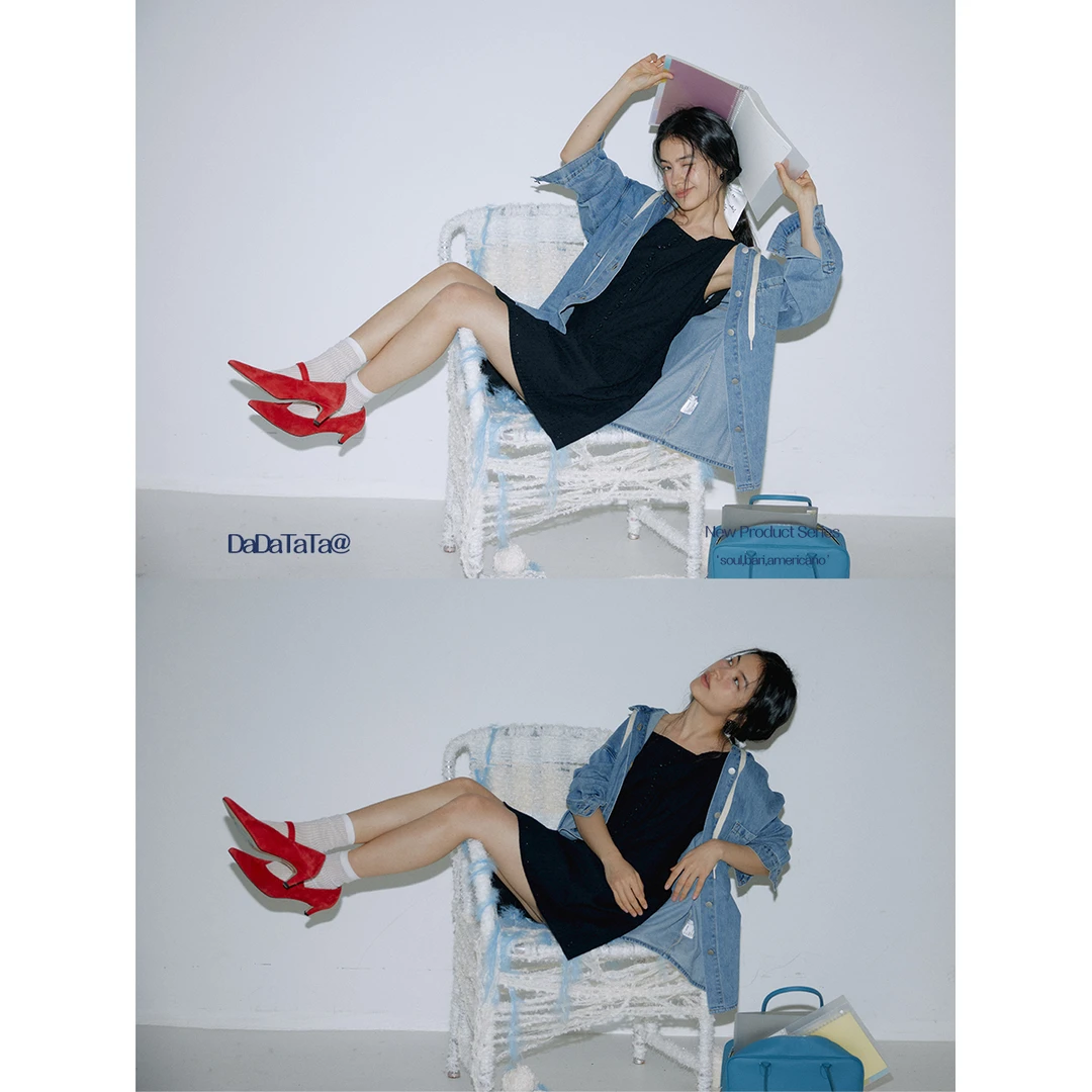 DADATATA晶咕白标【旷野之息】连帽宽松牛仔外套衬衫时尚复古风上衣