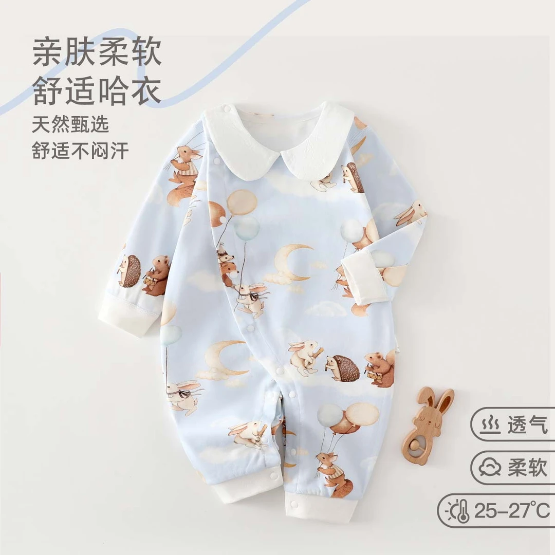 婴幼儿四季款纯棉a类可爱连体衣